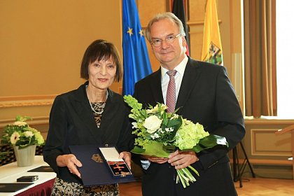 Prof. Foljanty-Jost und Ministerprsident Haseloff beim Festakt